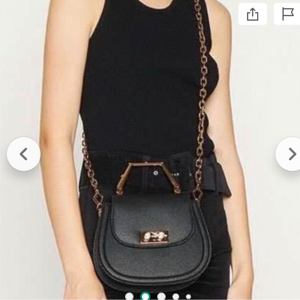 Charles & Keith Mini Gold Chain Cross Body Bag